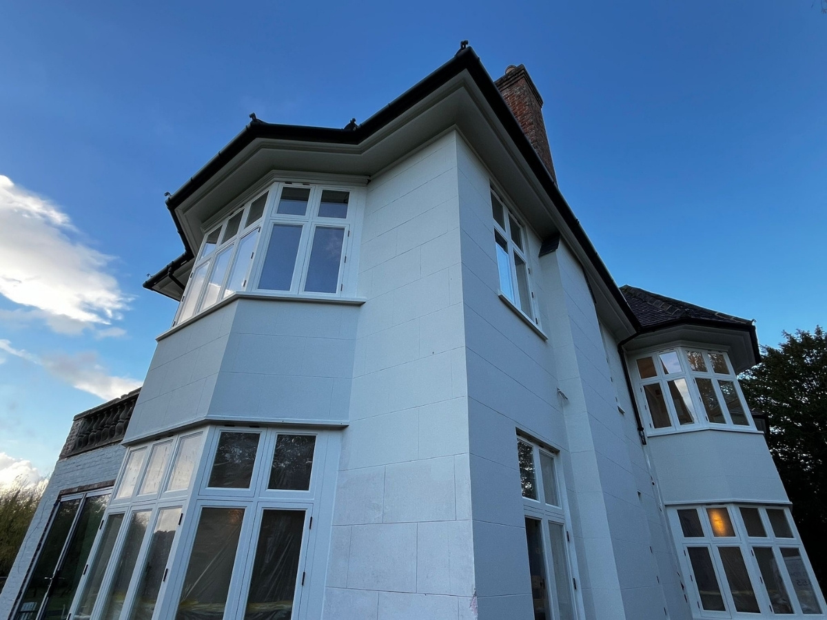 Completed retrofit of heritage building with insulating lime render